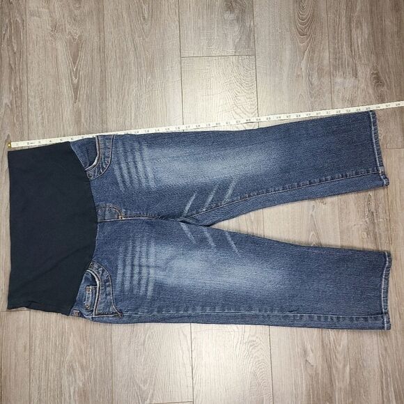 Thyme Maternity Cropped Denim Jeans Medium - Picture 15 of 16